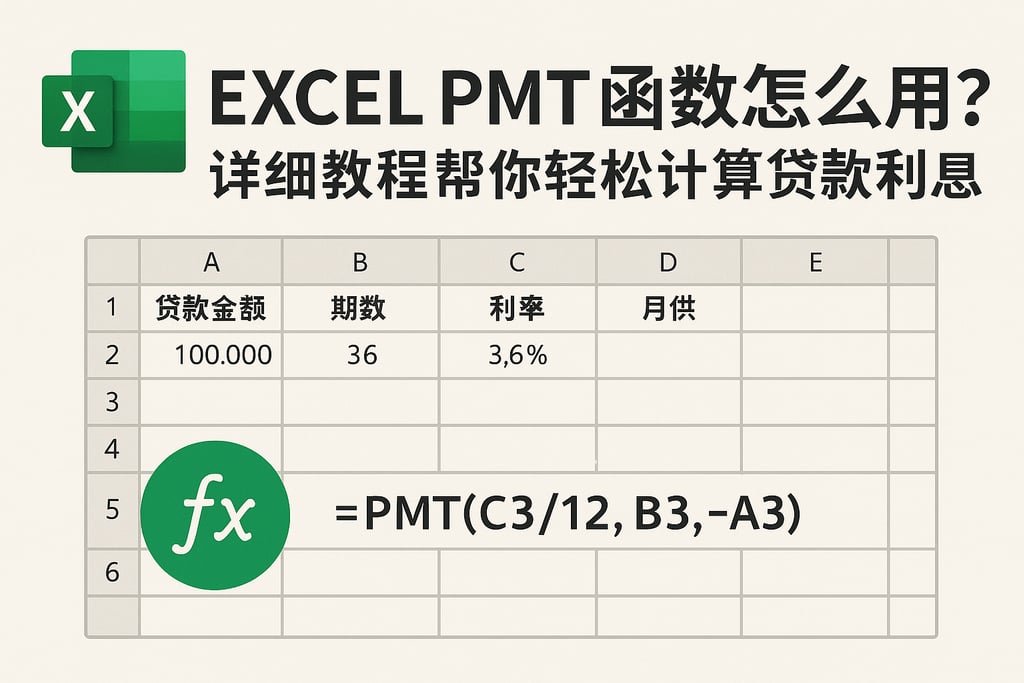 excel pmt函数怎么用？详细教程帮你轻松计算贷款利息